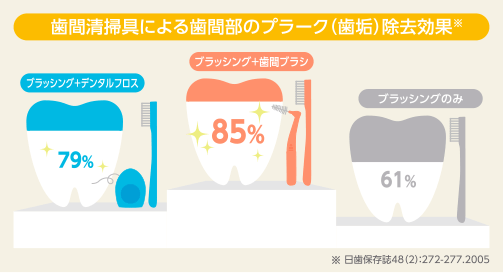 歯間清掃具による歯間部のプラーク（歯垢）除去効果