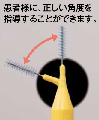 患者様に、正しい角度を指導することができます。